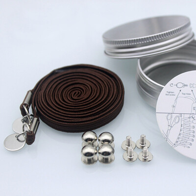 

JUP50 Pairs High-grade Metal Box Packaging Lazy People Without Strong Elastic Lace Without Sneakers Shoelaces Locking Shoe Lace