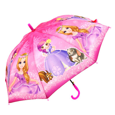 

Cmon Princess Childrens Umbrella A1602 Cute Cartoon Animation Kindergarten Baby Long Handle Automatic Childrens Umbrella Girls Pink Three Prints Random