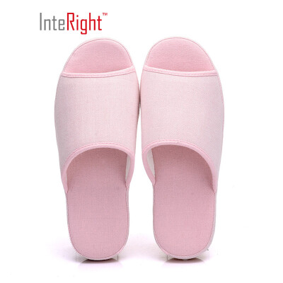 

INTERIGHT natural series open home slippers simple floor cotton slippers female models pink 37-38 IN1805