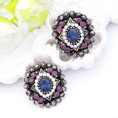 

NewStyle Turkish Women Round Resin Vintage Earrings Antique Gold Color Indian Stud Earring Fashion Jewelry Bridal Wedding Bijoux
