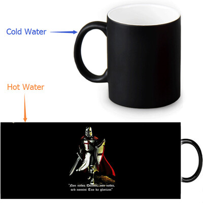 

The Knights Templar 350ml12oz Heat Reveal Mug Color Change Coffee Cup Sensitive Morphing Mugs Magic Mug Milk Tea Cups