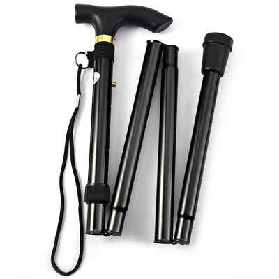 

Adjustable Aluminum Metal Walking Stick Folding Collapsible Travel Cane with Non-slip Rubber Base