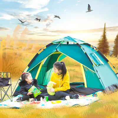 

Wolf Walker Automatic Outdoor Tent Rainproof Free Construction Double Camping Tent Set LXZ-1002-1 Dark Green