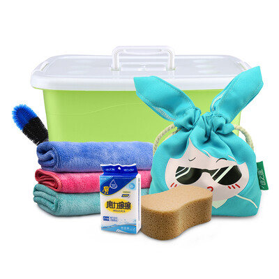 

Green source car wash kit chenille gloves car wash sponge activated carbon carbon bag car storage box car wash towel three loaded car wash deodorant seven sets