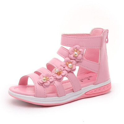 

New Girls Pearl Flower Sandals Children Beach Shoes Summer Style Kids Roman Sandals Girls Princess Roman Shoes