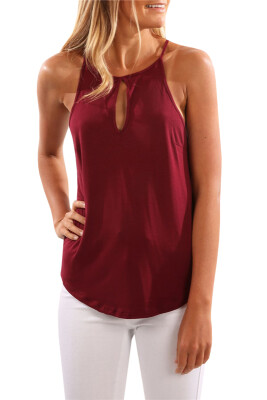 

Womens Sleeveless Keyhole Blouse