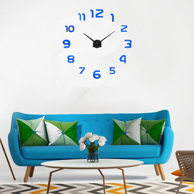

3D Wall Clock Frameless Modern Mirror Metal Large Wall Stickers Clocks Wall Watches Room Home Decorations
