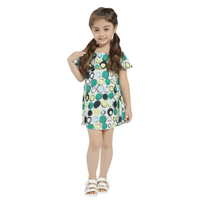 

Girls Dress Brand Baby Girls Summer Casual Clothes Silk Cotton 2018 New Arrival Print Mini Shoulderless Party Dresses Loose