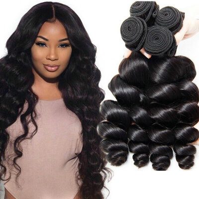 

YAVIDA Hair 7A Brazilian Loose Wave Virgin Hair 4 Bundles Brazilian Virgin Hair Weave Bundles Brazilian hair