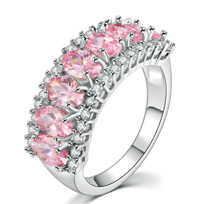 

Sliver Color Luxury Blue Crystal Fashion Cocktail Party Women Rings AAA CZ Crystal Jewelry Chirstmas Gift R571