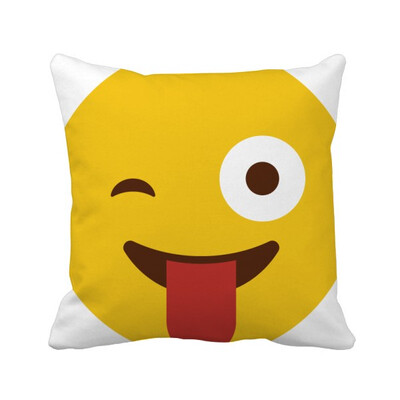

Blink Smile Emoji Illustration Pattern Square Throw Pillow Insert Cushion Cover Home Sofa Decor Gift