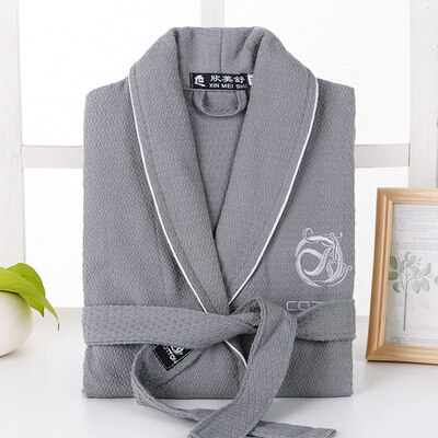 

Waffle Bathrobe Men Cotton Pajamas Terry  Mens Robe Nightgown Males Sleepwear Long Soft Home Hotel Spring Summer