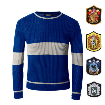 

Knitted Sweater Ravenclaw Quidditch Gaming Sweater Unisex Cosplay Costume With Badge