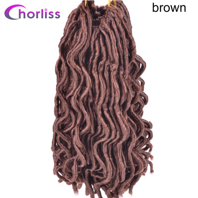 

Chorliss 20inch FauxLocs Curly Crochet Braids Synthetic Crochet Hair Extensions Pure Color Braiding Hair Bundles 100gpack 1pc