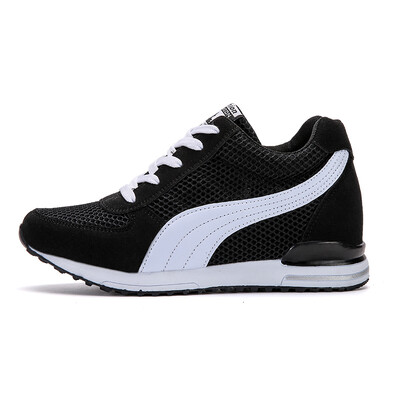 

2018 spring&autumn new thick bottom increase womens shoes mesh breathable sports running shoes student leisure wild shoes