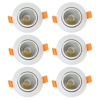 

6Pcslots led 7W White Light LED COB chip downlight led Recessed led lamp epistar LED Ceiling light Spot Light ceiling