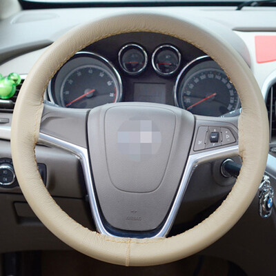 

xinjian hand sewing car steering wheel cover four seasons breathable non-slip universal handle beige hand sewing 02