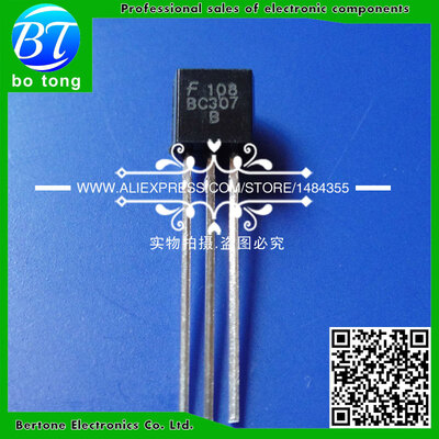 

100pcs free shipping BC307B BC307 TO-92 Bipolar Transistors - BJT PNP -45V -100mA