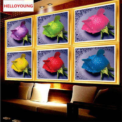 

DIY DIY diamond Embroidery beautiful rose 5D diamond painting of Cross stitch kit living room Needlework set embroidery