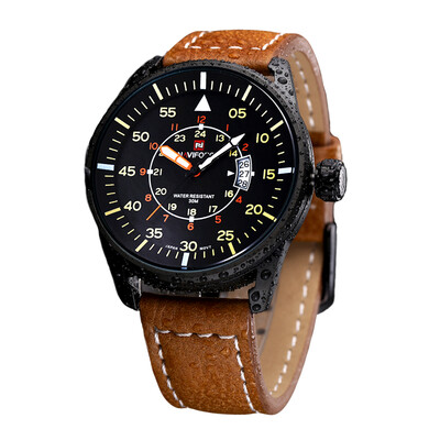 

NAVIFORCE 9044 Men Luxury Brand Leather Strap Quartz Auto Date Sport Watch Relogio Masculino Clock