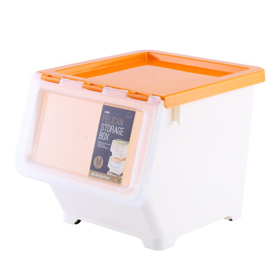 

Lock buckle folding storage box storage box storage box plastic snack toy INP985ORG orange medium