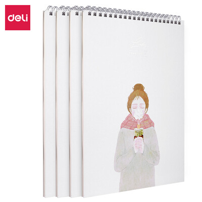 

Deli deli 16K40 page professional art paper painting special top flip spiral sketchbook sketch 73604