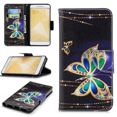 

BEFOSPEY Painting PU LeatherSoft TPU Card Slot Stand Wallet Case For Xiaomi Redmi Note 4 4X 55"2017
