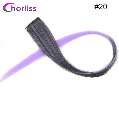 

Chorliss Clip In One Piece Hairpieces Ombre Synthetic Clip on Hair Extensions Colored Long Straight Fake Hair for Women Children