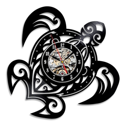 

Sea Turtle Design Vinyl Record Wall Clock Art Decorative Living Room Kitchen Artwork