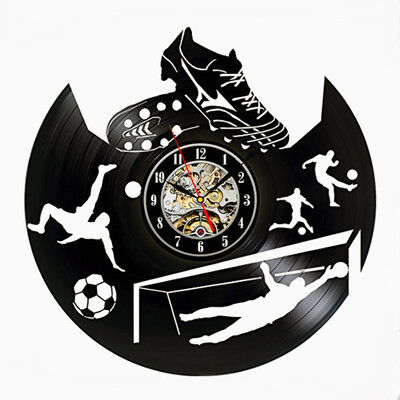 

Football Wall Clock Soccer Vinyl Record Clock Sport Wall Clock Unique Gift Birthday Gift