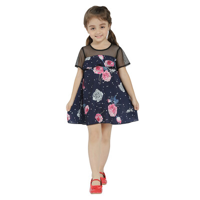 

Girls Dress 2018 New Arrival Summer&Spring Casual Dresses For Girl Kids Clothing Cotton Loose Print Patchwork Party Dress