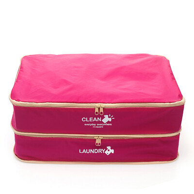 

Square double nylon clothing storage bag travel suitcase luggage storage bag home travel supplies set pink