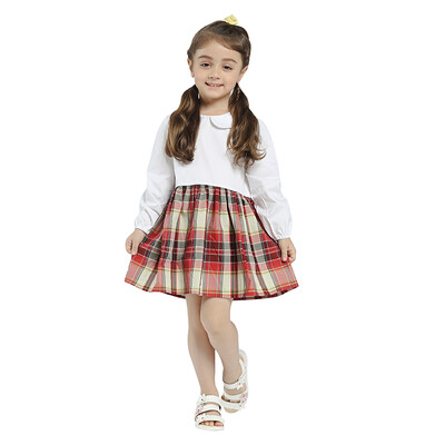 

Girls Summer Spring Dress 2018 New Arrival Casual Style Long Sleeve Patchwork Loose Dresses Kids Clothes Girl Dresses Cotton