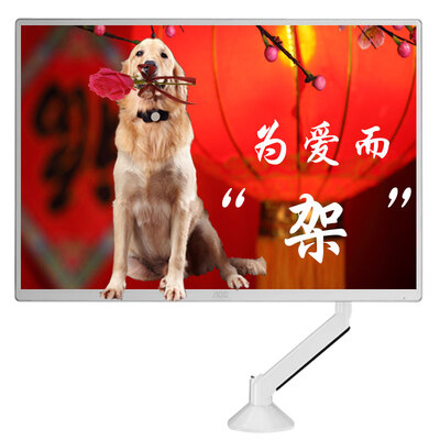 

AOC White Single Screen SWX01 Display Stand Free Hover Desktop Clamp Hole Mount 360° Rotation