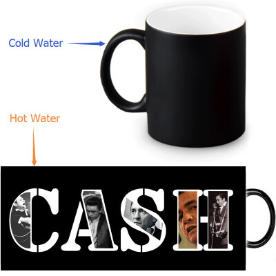 

Johnny Cash Morphing Mug Color Change Tea Cup Magic Milk Coffee Mug