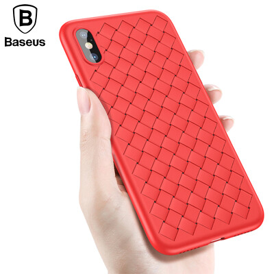 

BASEUS iPhone X Case, роскошный сетчатый футляр для мобильного телефона для iPhone X ультратонкий мягкий Защитный чехол для крышк