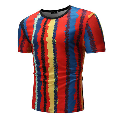 

Summer Mens Casual Short Sleeve T Shirt Printed Pullover T Shirt Tops