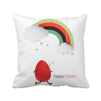 

Happy Easter Festival Egg Rainbow Square Throw Pillow Insert Cushion Cover Home Sofa Decor Gift