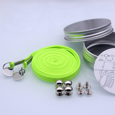 

JUP 3 Pairs High-grade Metal Box Packaging Lazy People Without The Strong Elastic Rubber Shoelaces Locking Shoes Laces Casual