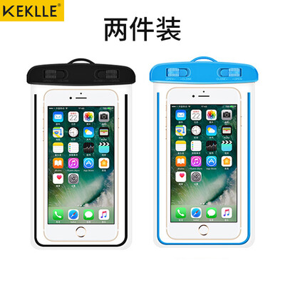

KEKLLE two pieces mobile phone waterproof bag men&women diving set can touch the screen to increase the seal underwater can be customized custom couple suit black blue