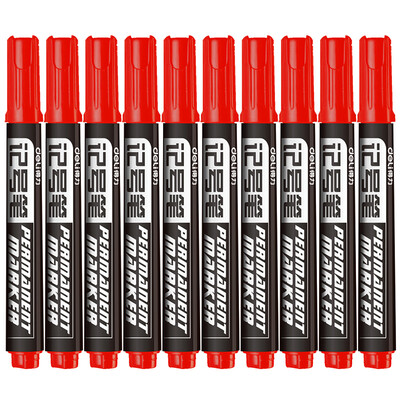 

Deli deli red thick head logistics oily marker pen head pen 10 box 6881