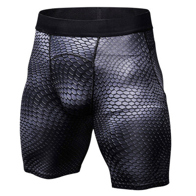 

Mens Fashion 3D Printed Training Fitness Running Sweatpants Stretch Tight Quick-Dry Shorts Mens Serpentine Body Shorts