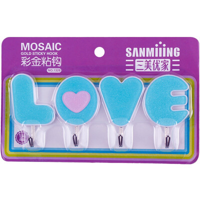 

Three beautiful guru hook hook gold color love shape 1328 color randomly sent (4 loaded load bearing 1.5kg