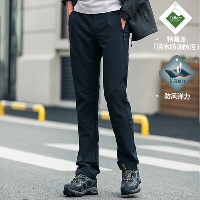 

Pathfinder TOREAD soft shell pants spring&autumn outdoor windproof waterproof off-road pants couple models casual stretch pants HAMF91011 black male no plus velvet L