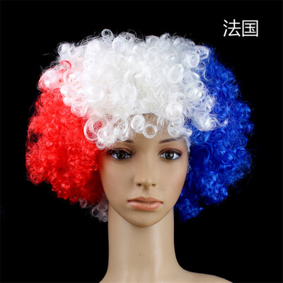 

National Flag Wig Football World Cup Flag Wig Headgear For Soccer Football Fans