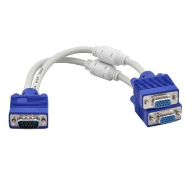 

Huayuan 1 To 2 VGA SVGA Monitor Y Splitter Cable Lead 15 Pin 03M For Computer PC