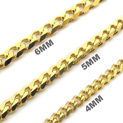 

Hpolw New Trendy 4mm Men Jewelry Cool Stainless Steel 18K Gold Hollow Out Lobster Clasps Necklace Chain with 14-40" inch, wholesale,Christmas present