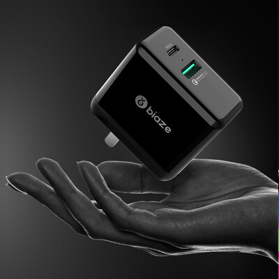 

BIAZE PD Fast Charger QC30 Fast Charger Head Type-CUSB Dual Charger 36W AppleCellphonePad Charger Head Adaptor M19 Black