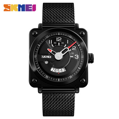 

SKMEI Luxe Creative Quartz heren Horloges Fashion Zwart Rvs Mesh Band Casual Horloge Mannen Klok Relogio Masculino