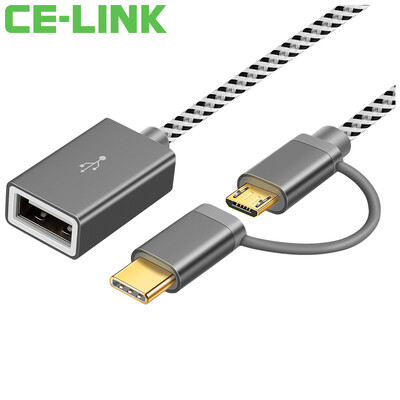 

CE-LINK Type-Cmicro usb two in one OTG adapter Android phone U disk data cable red 018 meters 4192